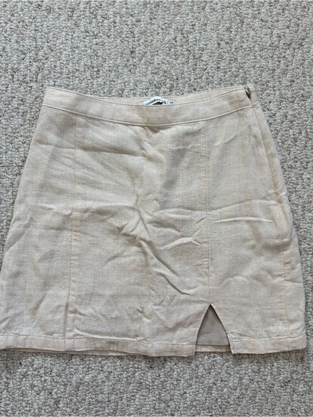 Abercrombie & Fitch Beige Mini Skirt with Front Notch